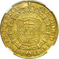 Colombia. 8 Escudos, 1795- JF (Popayan). NGC AU53 - 2