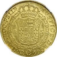 Colombia. 8 Escudos, 1803/2 NR JJ. NGC AU50 - 2