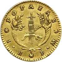 Colombia. Escudo, 1824-FM (Popayan). VF - 2