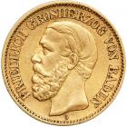 German States - Baden. 10 Marks, 1877-G. VF