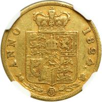 Great Britain. Half Sovereign, 1824. NGC VF - 2