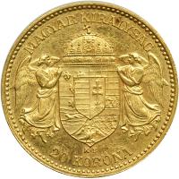 Hungary. 20 Korona, 1895-KB. AU - 2