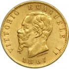 Italy. 20 Lire, 1867-T BN. EF