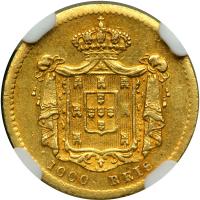 Portugal. 1000 Reis, 1855. NGC AU53 - 2
