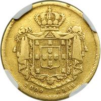 Portugal. 2000 Reis, 1857. NGC F - 2