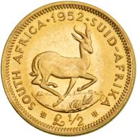 South Africa. &frac12; Pound, 1952. NGC MS64 - 2