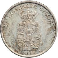 Denmark. Speciedaler, 1838-WS. VF - 2