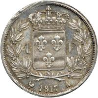 France. 1 Franc, 1817-A. EF - 2