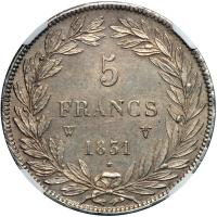 France. 5 Francs, 1831-W. NGC AU58 - 2