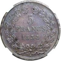 France. 5 Francs, 1834-A. NGC AU - 2