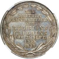 German States - Frankfurt am Main. 2 Gulden, 1855. NGC UNC - 2