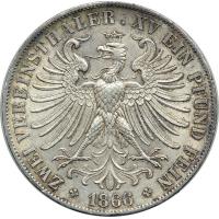 German States - Frankfurt am Main. 2 Taler, 1866. EF - 2