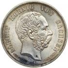 German States - Saxony. 5 Marks, 1902-E. AU