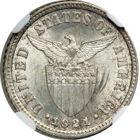 Philippines. 10 Centavos, 1921. NGC MS62 - 2