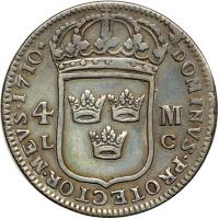 Sweden. 4 Mark, 1710-LC. F - 2