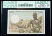 French Equatorial Africa SCWPM# 34a, ND (1957) 1000 Francs. PCGS Very Fine 25PPQ - 2