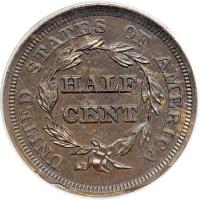 1854 Coronet Head Half Cent. ICG PF62 - 2