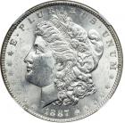 1887/6 Morgan Dollar. NGC MS62