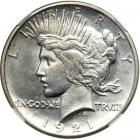 1921 Peace Dollar. NGC MS63