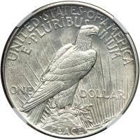 1921 Peace Dollar. NGC MS62 - 2