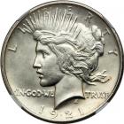 1921 Peace Dollar. NGC MS62