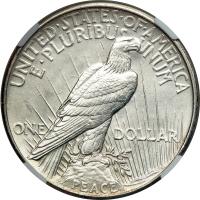 1921 Peace Dollar. NGC MS62 - 2