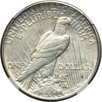 1921 Peace Dollar. NGC AU58 - 2