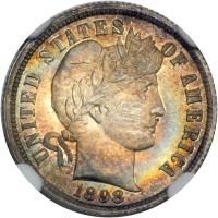 1898 Barber Dime. NGC PF67