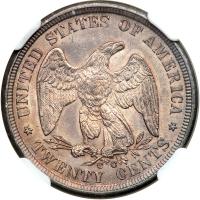 1875-CC Twenty Cents - 2