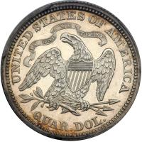 1866 Liberty Seated Quarter Dollar. With motto. PCGS PF64 - 2