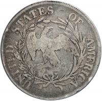 1797 Draped Bust Dollar. 10 stars left, 6 right. PCGS F12 - 2