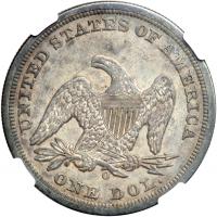 1850-O Liberty Seated Dollar. NGC AU58 - 2