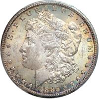 1885-CC Morgan Dollar. PCGS MS64