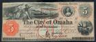 Omaha City, NE - City of Omaha. $5.00 Nov. 1, 1857. PCGsvery Fine 35PPQ