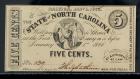 Raleigh, NC - Cr. 148 State of North Carolina. 5¢ Jan, 1, 1863. PCGS Choice About New 58PPQ