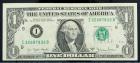 1977-A, $1 Federal Reserve Note. Error: Gutterfold on Face. Extremely Fine 40 Apparent