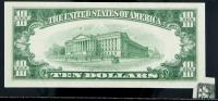 1950-A, $10 Federal Reserve Note. Error: Pre-Face Print Foldover. PCGS Extremely Fine 45 - 2