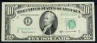 1950-D, $10 Federal Reserve Note. Error: Gutterfolds on Face. PCGS Very Fine 25