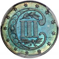 1867 Pattern Three Cents. Copper, plain edge. PCGS PF62 - 2