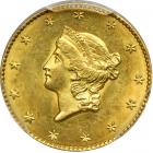 1849 $1 Gold Liberty. Open wreath. PCGS MS62