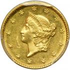 1849 $1 Gold Liberty. Closed wreath. PCGS MS62