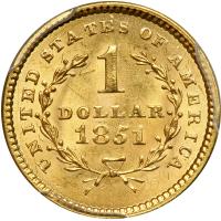 1851 $1 Gold Liberty. PCGS MS62 - 2