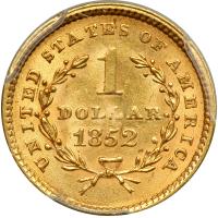 1852 $1 Gold Liberty. PCGS MS62 - 2