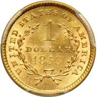 1853 $1 Gold Liberty. PCGS MS62 - 2