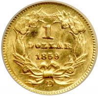 1859-D. SEGS MS62 - 2