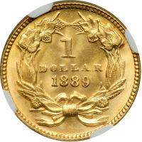 1889 $1 Gold Indian. NGC MS66 - 2