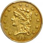 1834 $2.50 Classic Head. PCGS AU50