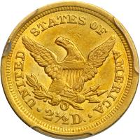 1843-O $2.50 Liberty. Small date, crosslet 4. PCGS AU55 - 2