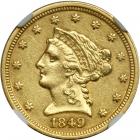1849-C $2.50 Liberty. NGC AU58