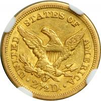 1854-O $2.50 Liberty. NGC AU55 - 2